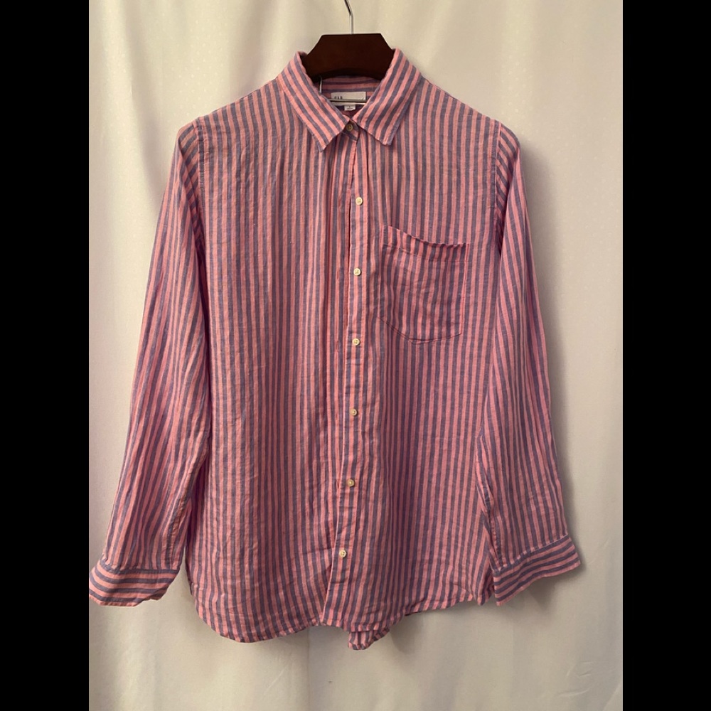 New Gap Striped Linen Shirt